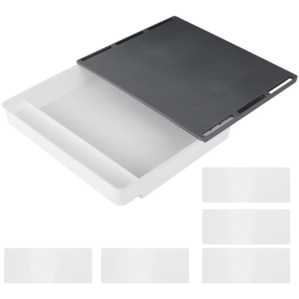 1/2Pcs Under Desk Drawer Storage Box Hidden Self-Adhesive Stationery Storage Drawer For Office Home Organizer Accessories