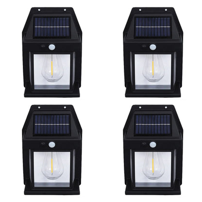 1/2/4 Solar Wall Lights Outdoor Garden Motion Sensor IP65 Waterproof for Front Porch Balcony Terrace Garage Fence Courtyard