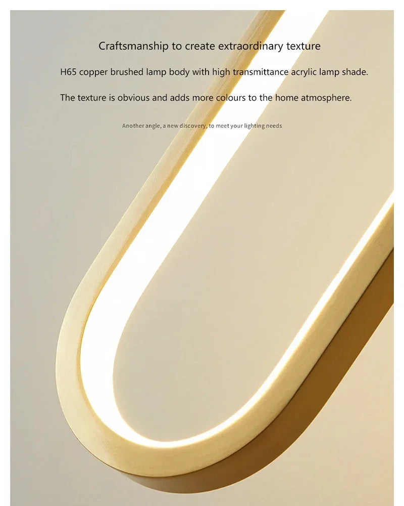 Modern LED Pendant Light Gold Black Minimalist Elliptical Pendant Lamp Living Room Dining Room Shop Bar Lighting Decoration