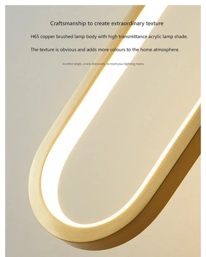 Modern LED Pendant Light Gold Black Minimalist Elliptical Pendant Lamp Living Room Dining Room Shop Bar Lighting Decoration