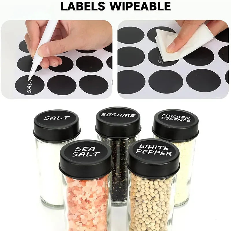 360° Rotating Spice Rack with 18 Glass Spice Jar Set Convenient Salt and Pepper Shakers Seasoning Organizer Kitchen Supplies
