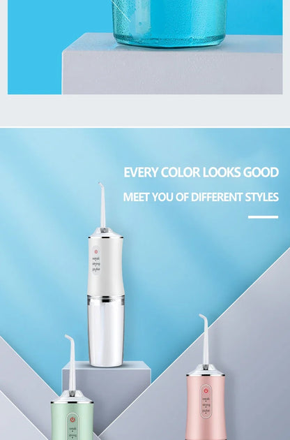 Smart Electric Oral Irrigator Water Flosser 4 Jets 3 Modes USB Charging Water Jet Irrigator Dental Teeth Cleaner