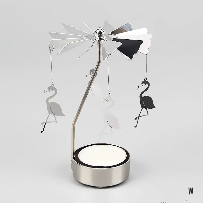 Metal Candlesticks For Candles Modern Room Decor Silver Carousel Candle Tea Light Holder Damper Home Decoration Valentine's Gift