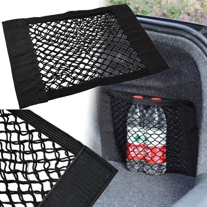 Car Back Rear Trunk Storage Net Seat Elastic String Net Magic Sticker Mesh Storage Bag Auto Organizer Seat Back Bag Free shipping