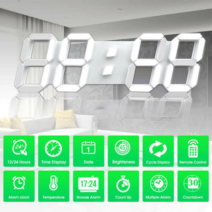 GlowDigit™ 3D LED Wall Clock – Modern Time, Bold Style