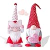 2 PCS Valentines Day Gnome Plush Decorations - Mr and Mrs Handmake Scandinavian Tomte for Valentine's Day, Table Elf Gnomes Decor, Stuffed Plushie Decor, Sweet Valentines Day Gifts