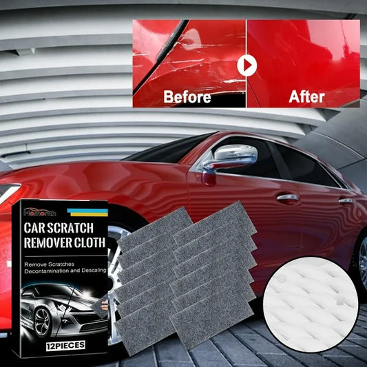 12 Pcs Nano Sparkle Cloth for Car Scratches, Nano Magic Cloth, Nano Sparkle Cloth Scratch Remover, Easily Repair Scratches, Paint Residues, Water Spots Remover, Nano sparkle cloth Scratch Remover Erase